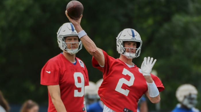 Matt Ryan throws in Colts minicamp.
